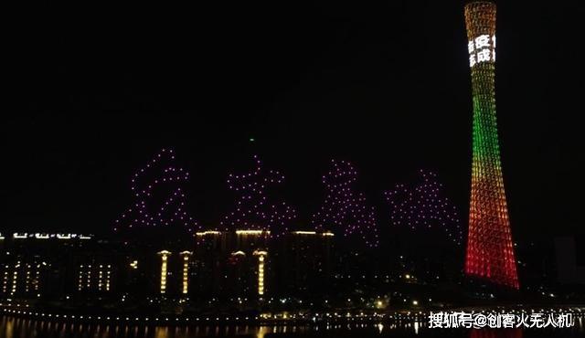 元宵之夜廣州500架無人機編隊表演插圖 元宵之夜廣州500架無人機編隊表演