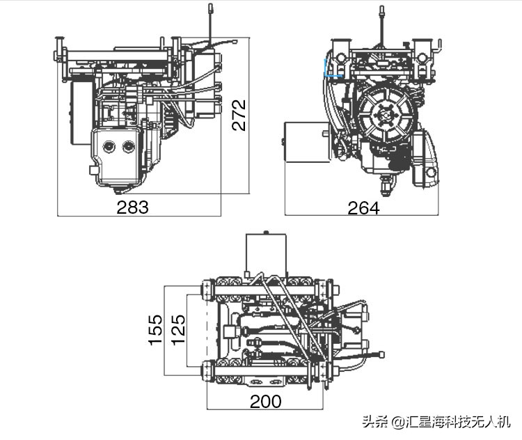 混動(dòng)無(wú)人機(jī)解決方案(油電混動(dòng)多旋翼無(wú)人機(jī)航時(shí)3小時(shí)50分鐘)插圖1 混動(dòng)無(wú)人機(jī)解決方案