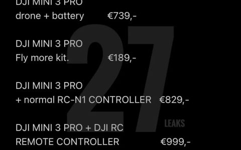 大疆Mini 3可能推遲發(fā)布， 國內(nèi)價格 4799 歐洲 829€ ？