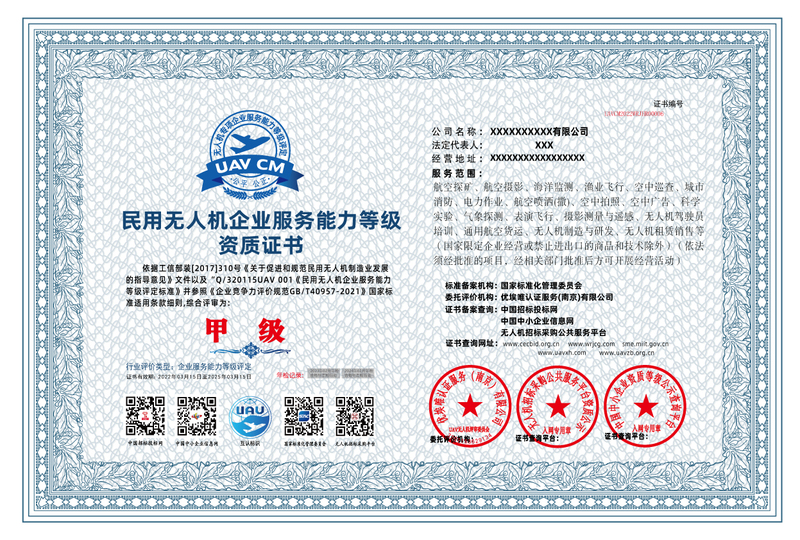 民用無人機企業(yè)服務(wù)能力等級資質(zhì)需要什么條件
